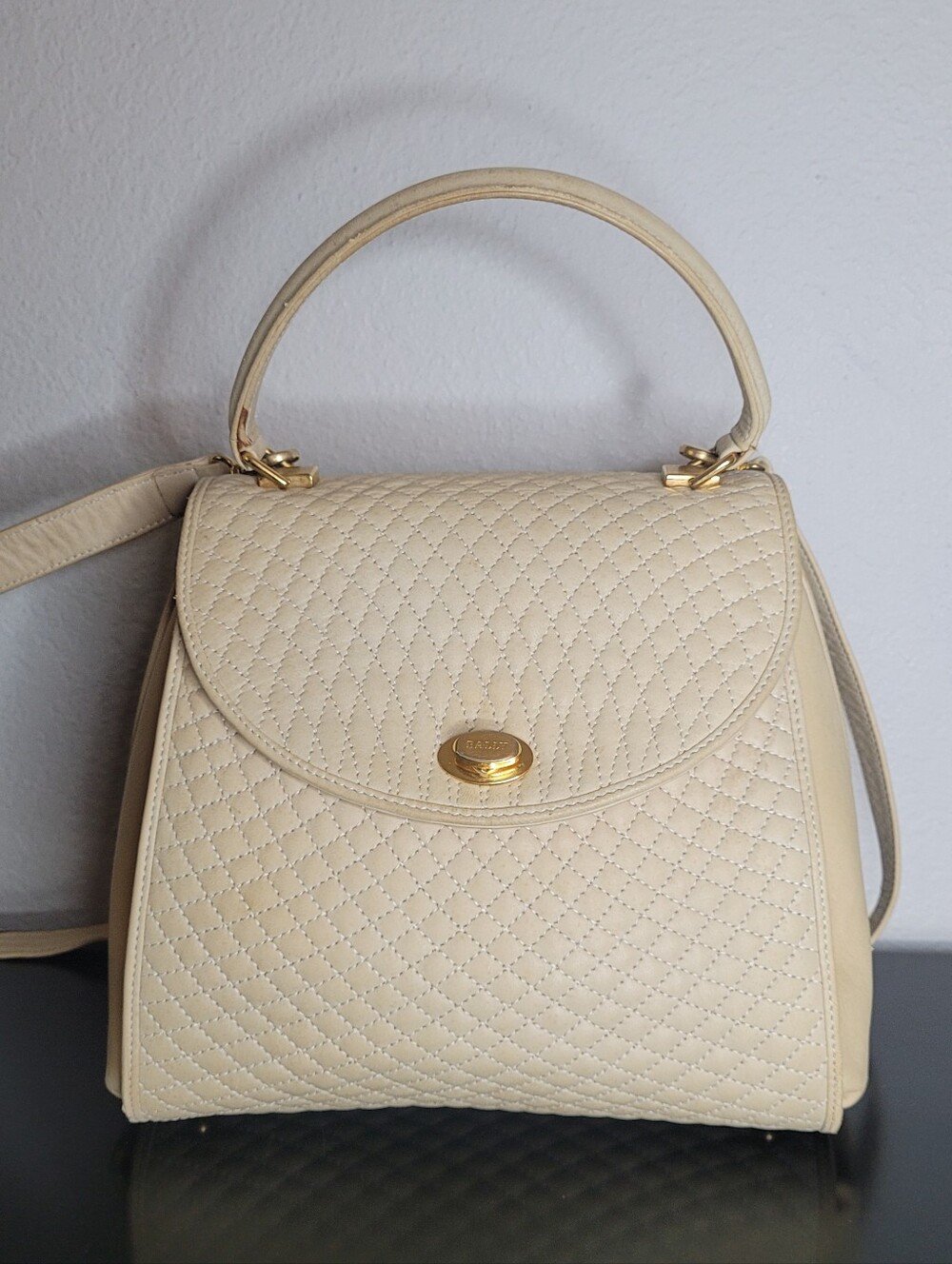 Bally Quilted Top-Handle Bag